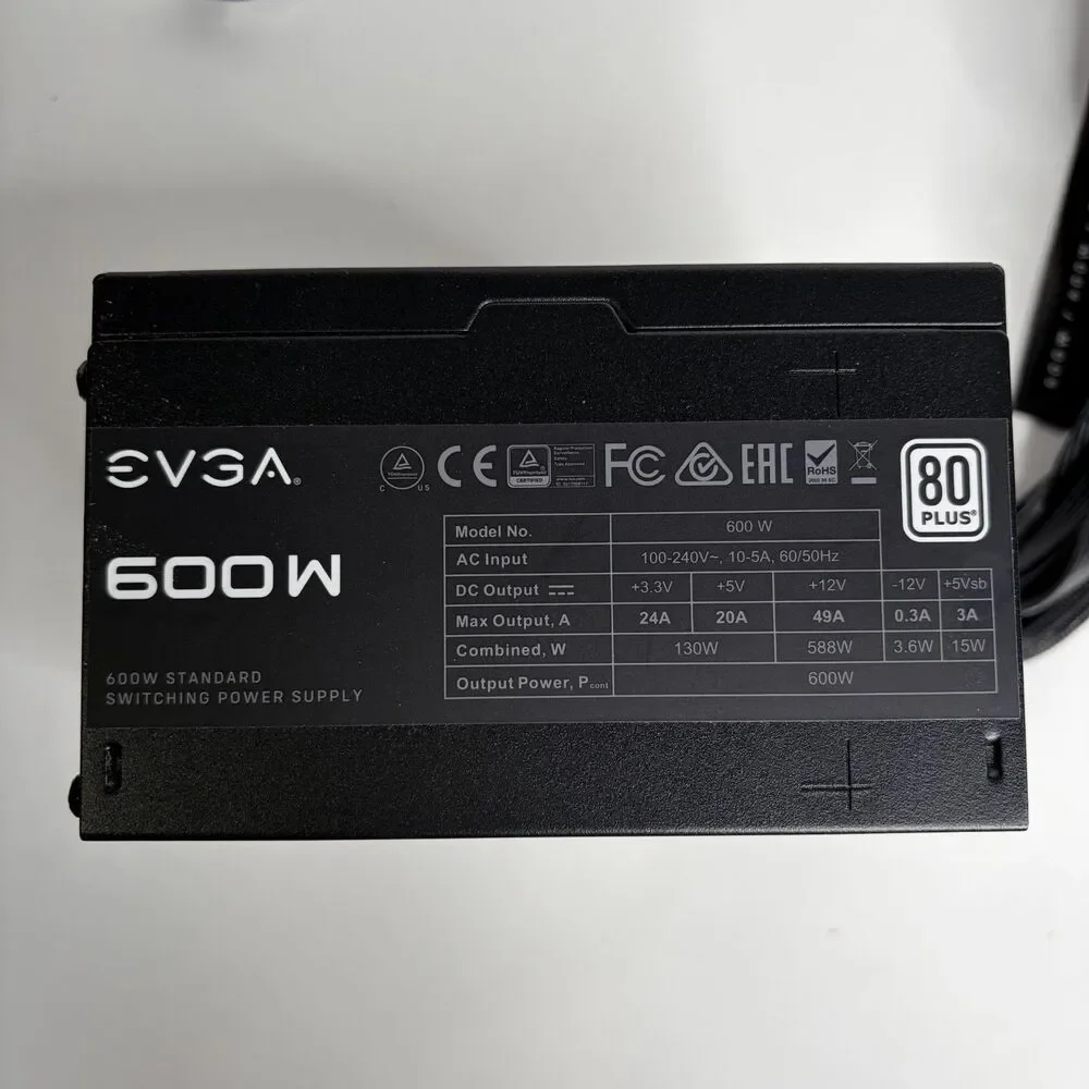 EVGA 600W 80 Plus Certified 100-W1-0600-K1 Power Supply